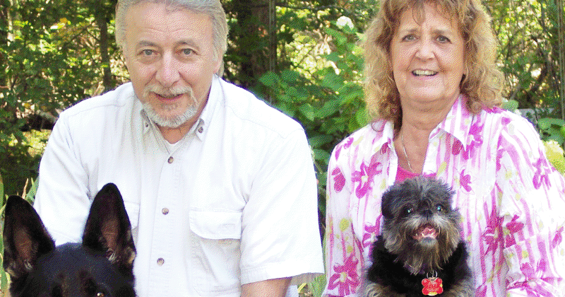 coffee with a canine: Joe and Cathy Connolly & Booth and Bailey