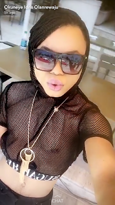 Bobrisky steps out in net crop top to the beach in Miami (photos)