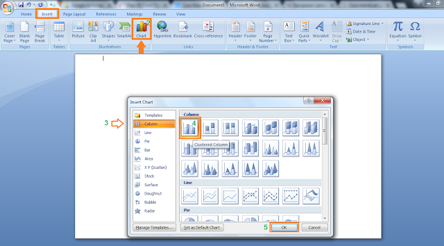 Cara membuat grafik chart di microsoft word dan excel -langkah 1 Cara membuat grafik chart di microsoft word dan excel -langkah 1