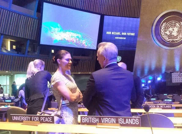 Crown Princess Victoria attended the "The World Oceans Day" event held at the United Nations Headquarters in New York