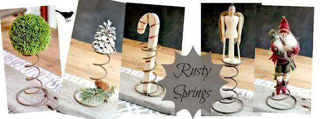 collage of rusty springs in Christmas decorating www.homeroad.net