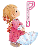 Abecedario de Niña con Sombrilla. Alphabet of Girl with Umbrella.