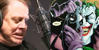 An image of Mark Hamill voicing next to the image of the front cover of the Killing Koke