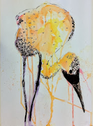 watercolor ink loose birds bird teen class