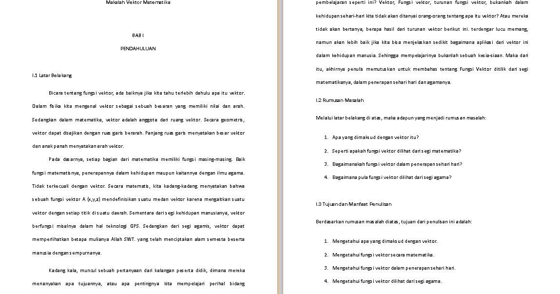 Makalah Vektor Matematika Contoh Makalah
