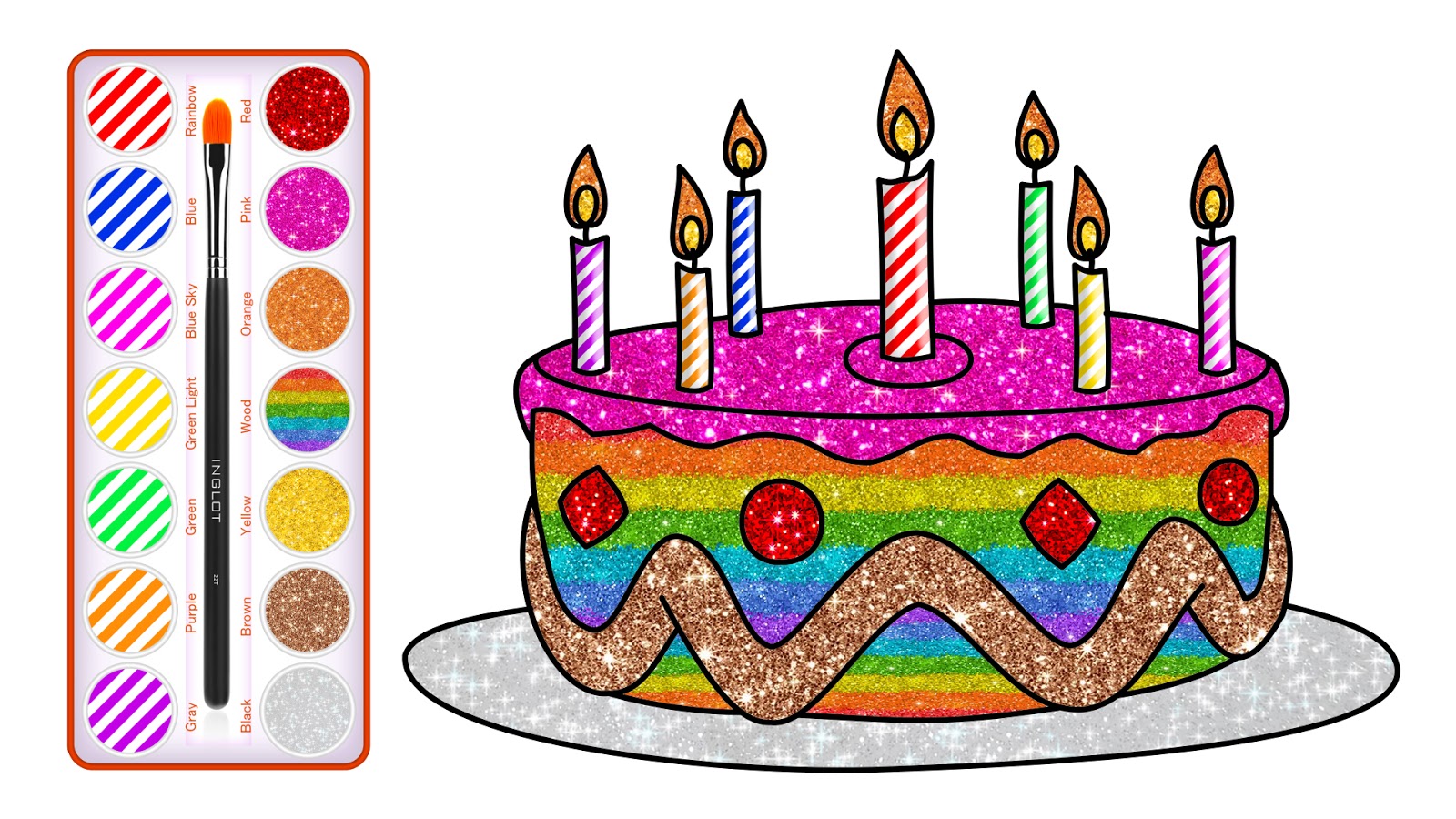 Glitter Cake For Kids Drawing And Coloring Cake For Children Colors glitter-cake-for-kids-drawing-and-coloring-cake-for-children-colors
