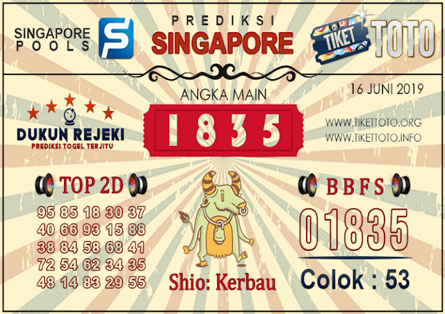 Prediksi Togel SINGAPORE TIKETTOTO 16 JUNI 2019