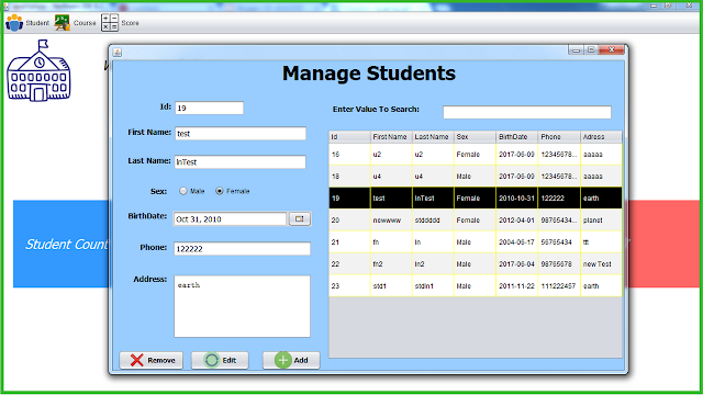 Student Information System Project In Java
