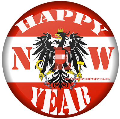 Happy New Year 2017 Austria Flag
