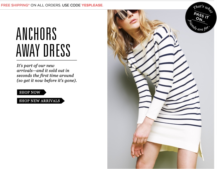 J.Crew Aficionada Madewell Email It's back...(+ free shipping on all