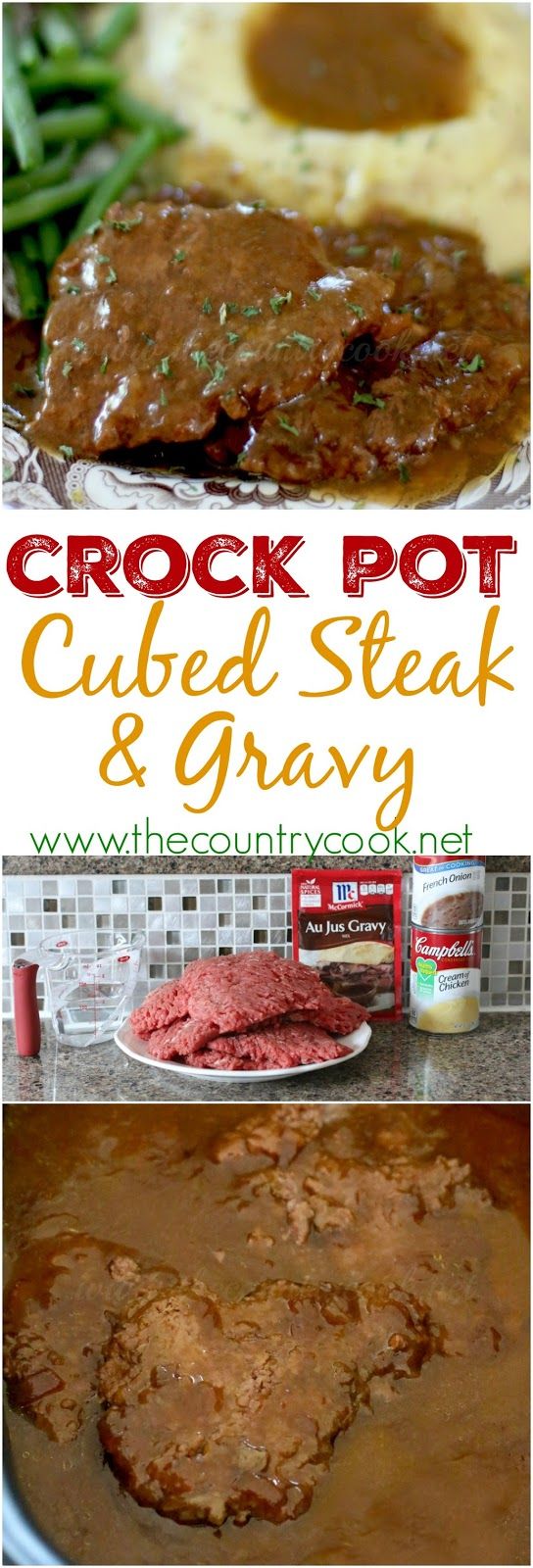 Crock Pot Cubed Steak with Gravy Smart Cooking