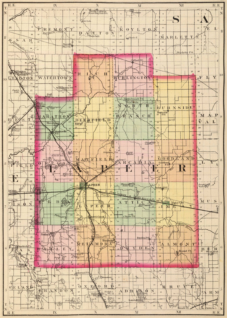 Lapeer County Property Lines Map Red River Topo Map