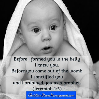 Before I formed you in the belly I knew you. Before you came out of the womb I sanctified you and I ordained you as a prophet. (Jeremiah 1:5)