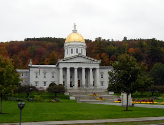 Vermont state capitol building in Montpelier during fall