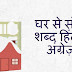 घर से संबंधित शब्‍द हिंदी और अंग्रेज़ी में - House Vocabulary in Hindi and English