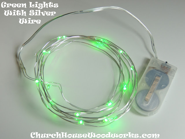 Green Lights With Silver Wire LED Battery Operated String Lights