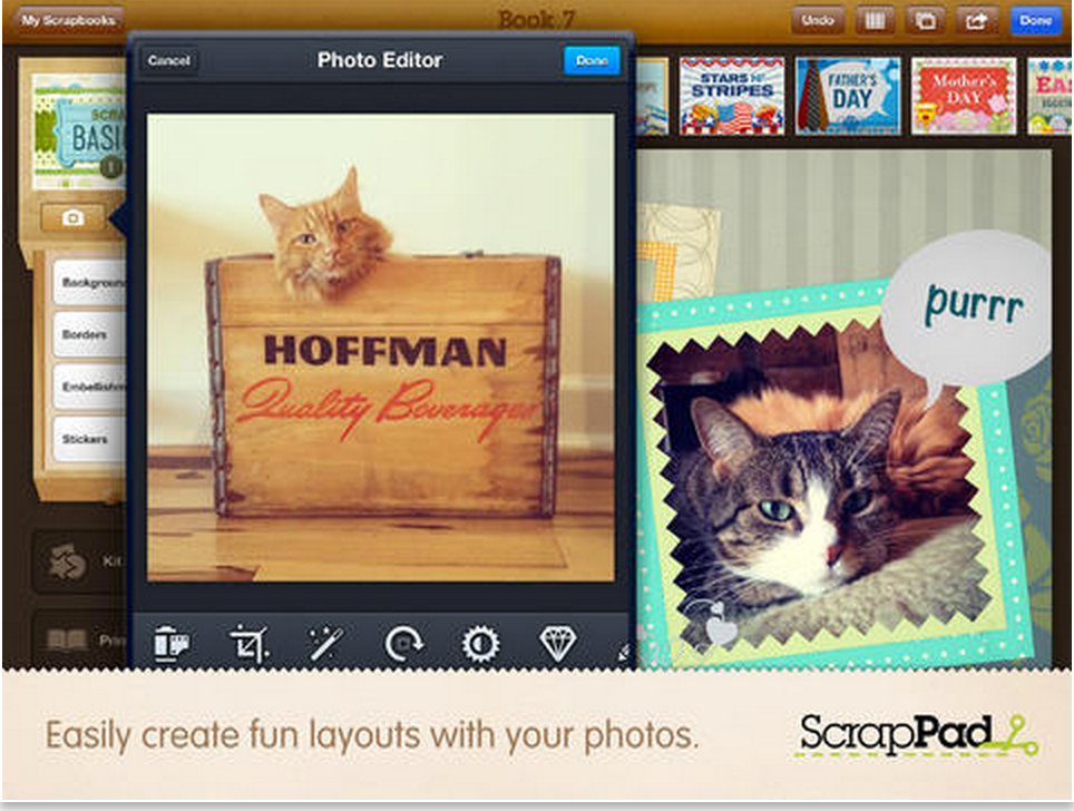 ScrapPad A Great Scrapbooking iPad App is Now Free Was 4.99 Grab It