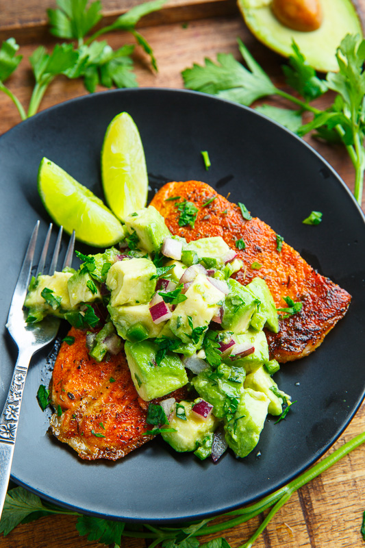 Blackened Salmon with Avocado Salsa