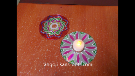CD rangoli designs for Navratri Diwali craft