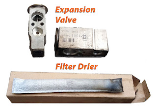 Expansion Valve dan Filter Drier pada Sistim AC Mobil