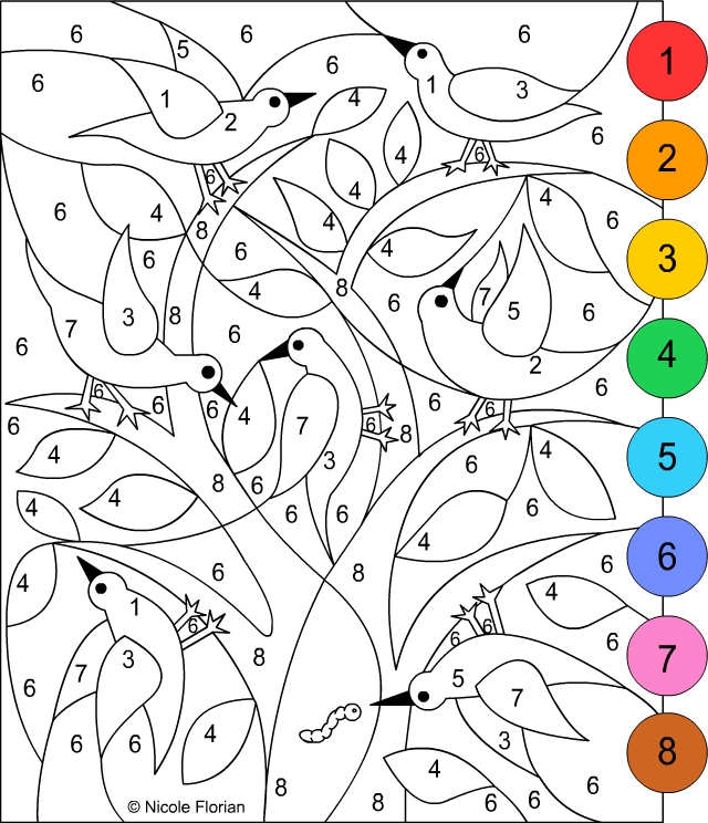 Nicole's Free Coloring Pages: COLOR BY NUMBERS!