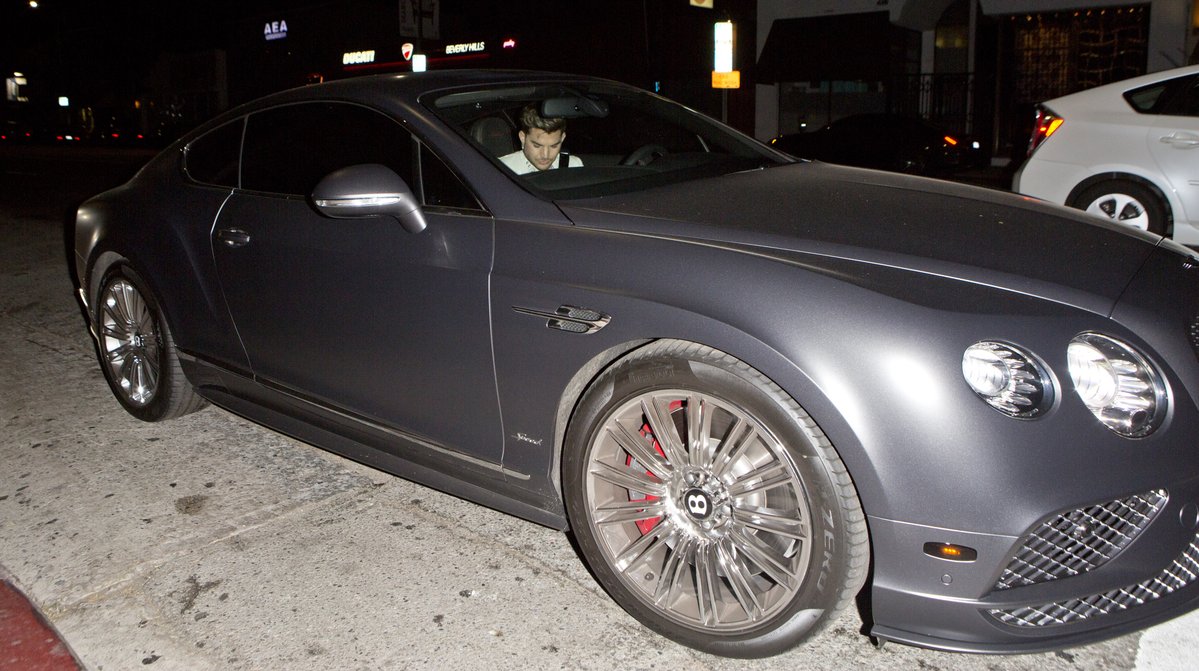 PHOTOS!! Adam Lambert's Newest Ride (?!) Bentley (Grey) Convertible
