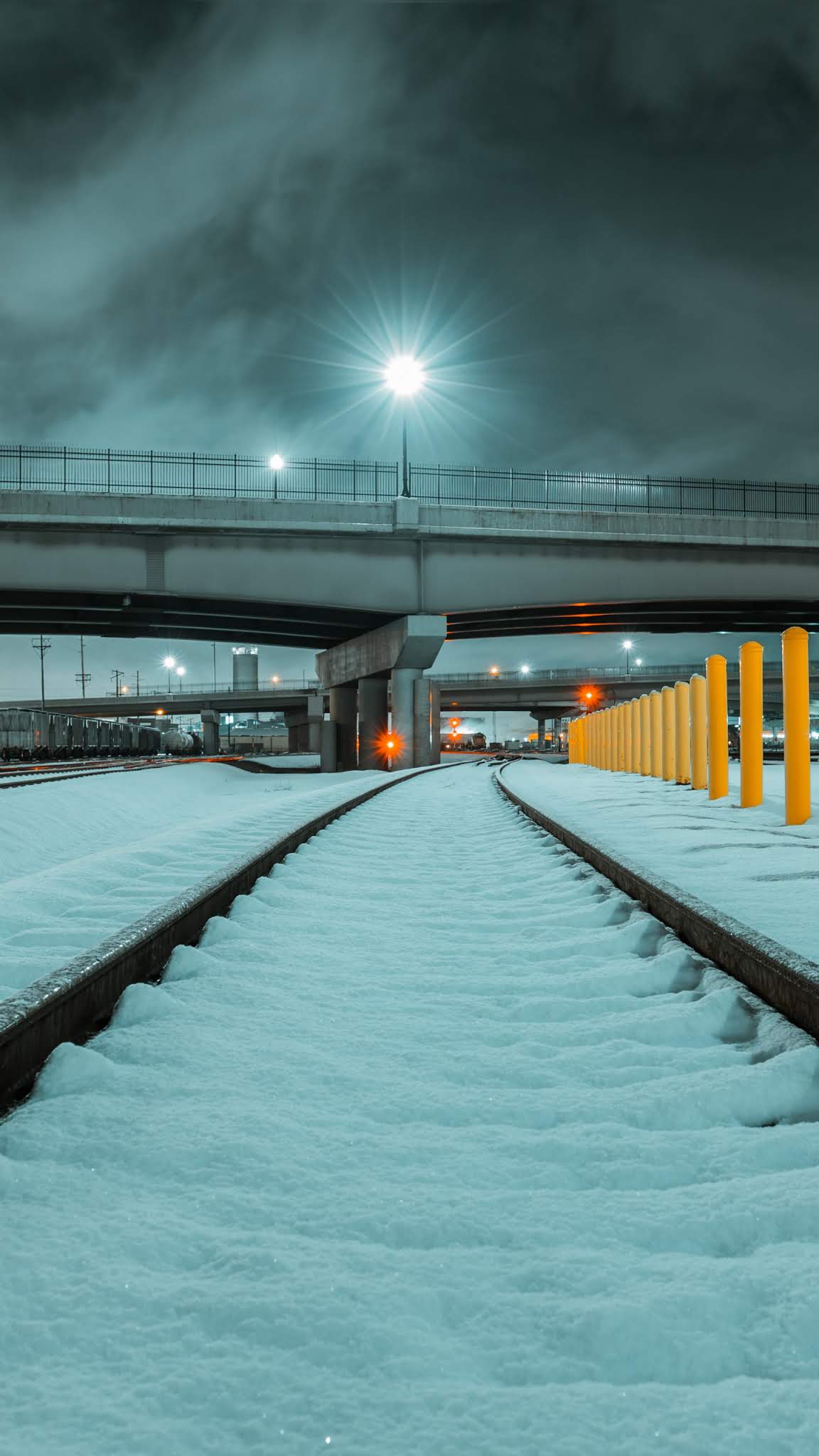 Railway Track Snow Mobile Wallpaper
