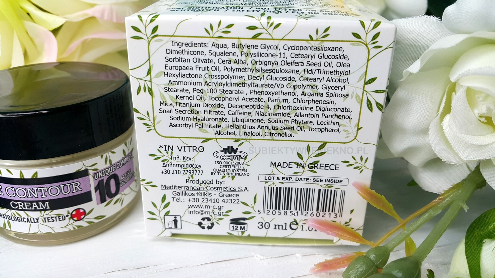 silnie nawilżający krem pod oczy eye cream mediterranean skład