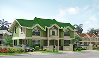 Diseño de casa en 3D verde y techo verde