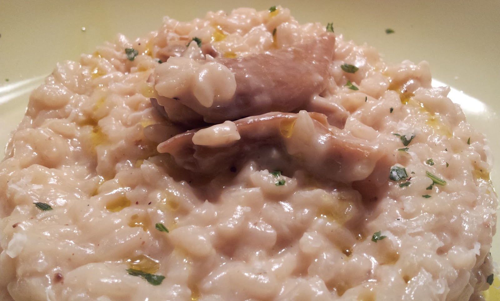 Coscina di Pollo RISOTTO AI FUNGHI CON SALSA DI NOCI.....PER