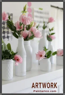 home-decorations-flower-vase-decoration-ideas-at-home أعمال فنية يدوية كيفية صنع مزهرية من الزجاجة الفارغة