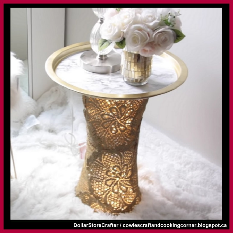 Dollar Store Crafter Make A Light Up End Table Using Dollar Tree Items