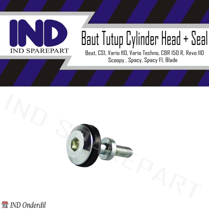 Baut Tutup Cylinder-Silinder Head-Seal Beat/Vario 110-Techno/Scoopy Ori