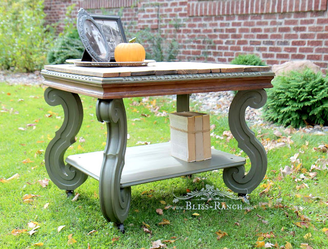 Pallet Wood Top Table Fusion Bayberry, Bliss-Ranch.com