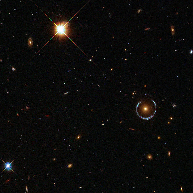 LRG 3-757, the Cosmic Horseshoe, as viewed by Hubble