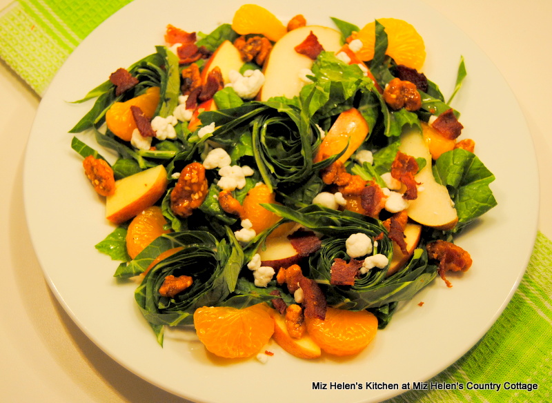 Collards and Mustard Greens Salad with Bacon Vinaigrette