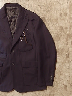 engineered garments ldt jacket in navy wool uniform serge