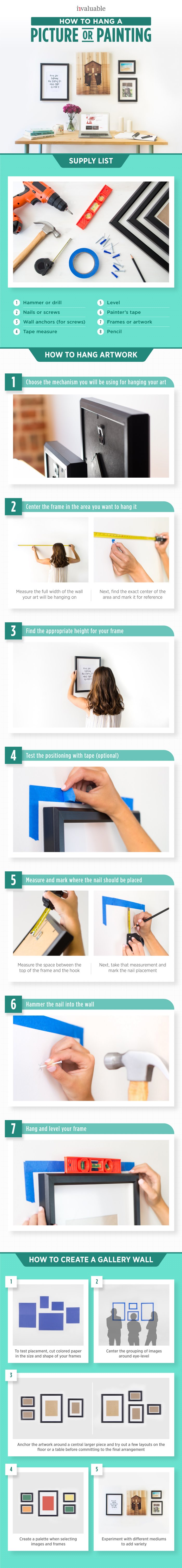 How to Hang a Picture or Painting #Infographic