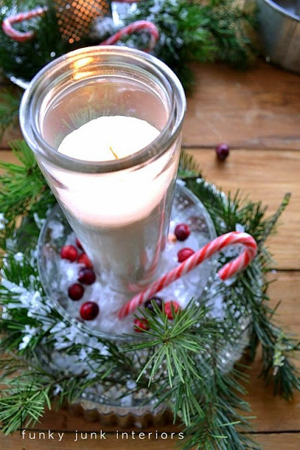 Learn how to create Christmas candle centrepieces out of old bakeware! Perfect for Christmas decorating or everyday! Click to view loads of candle ideas fully lit!