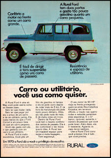 propaganda Ford Rural Willys - 1970; propaganda década de 70; os anos 70; Oswaldo Hernandez; brazilian ad cars in the 70's