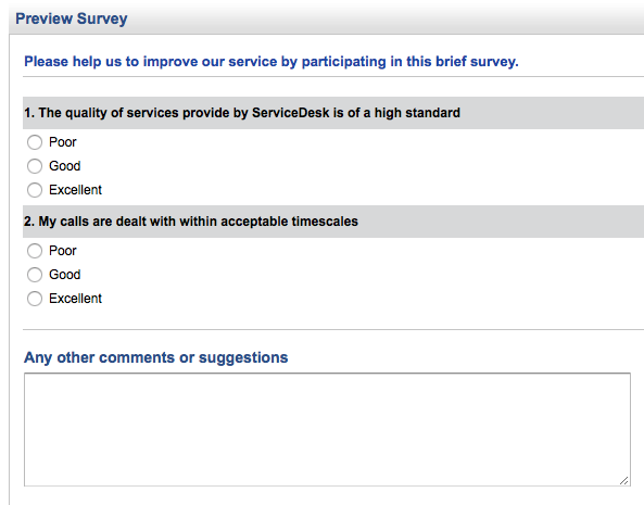 Seeking To Survey With Servicedesk Plus