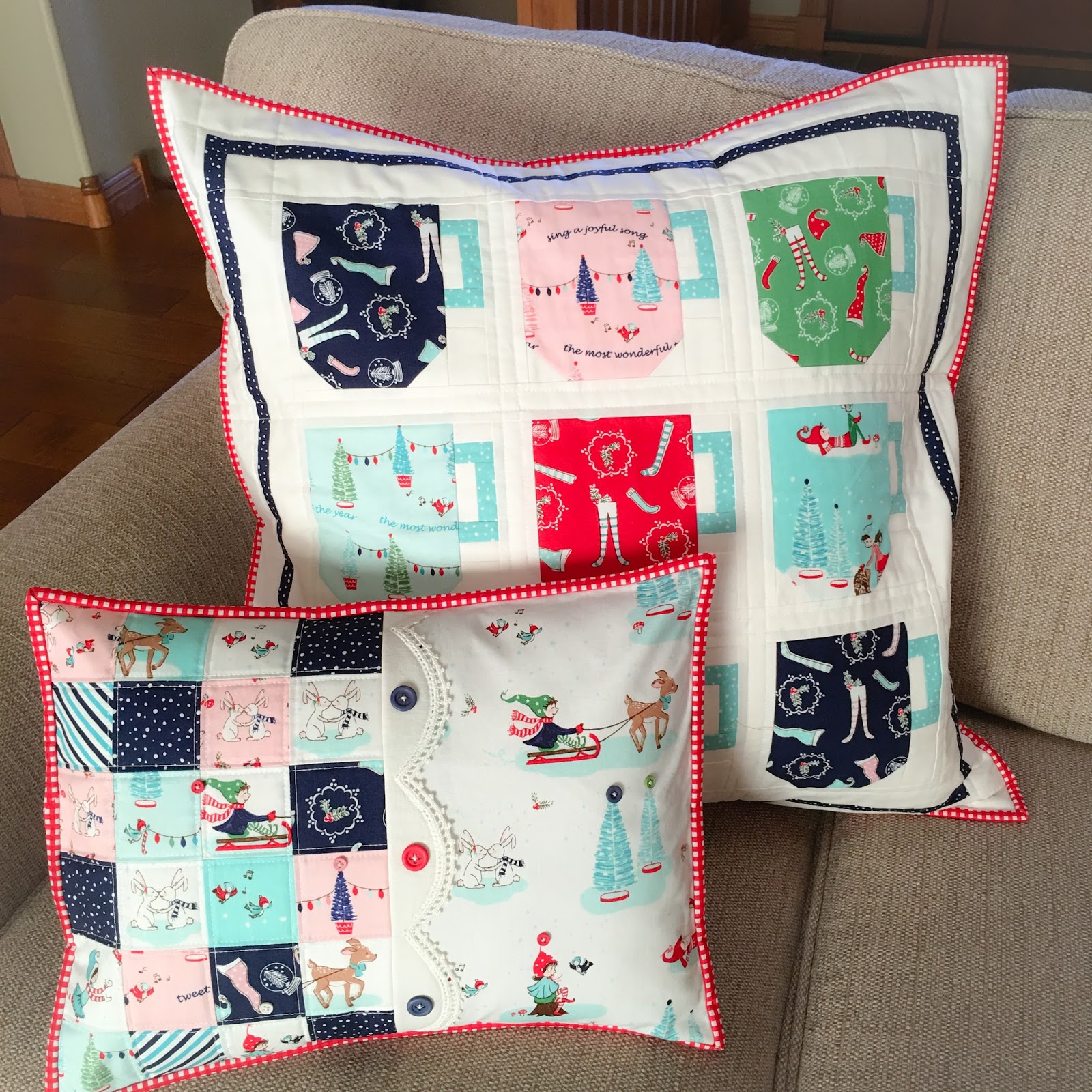 Carried Away Quilting Pixie Noel Blog Tour Christmas Pillows