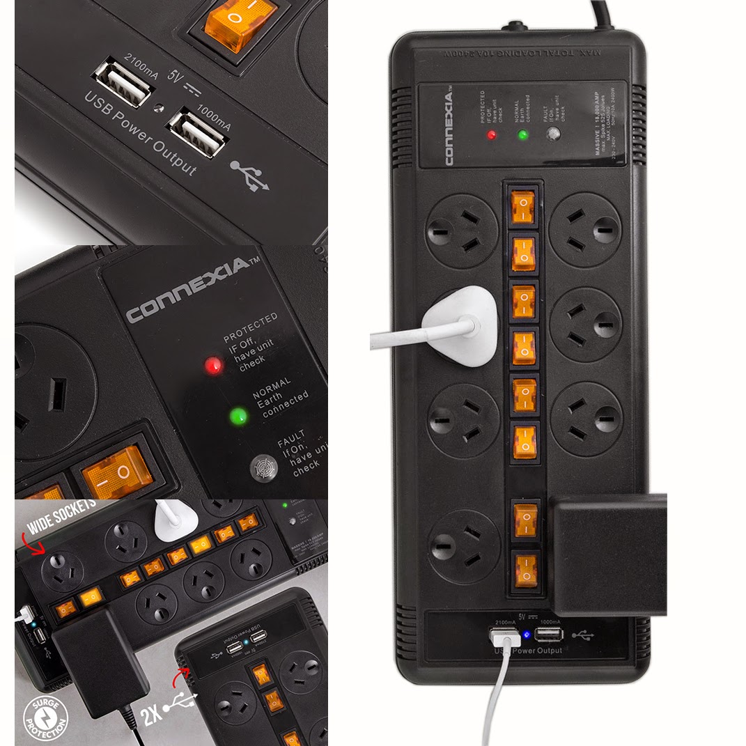 Connexia 8Outlet Surge Protected Powerboard Hook of the Day
