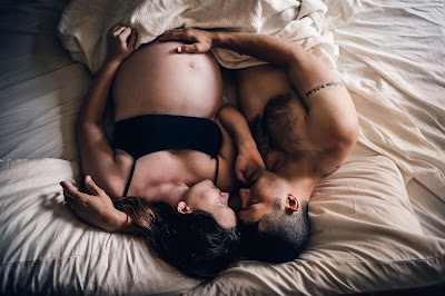 Maternity Family Self Portraits in Bed by Morning Owl Fine Art Photography San Diego