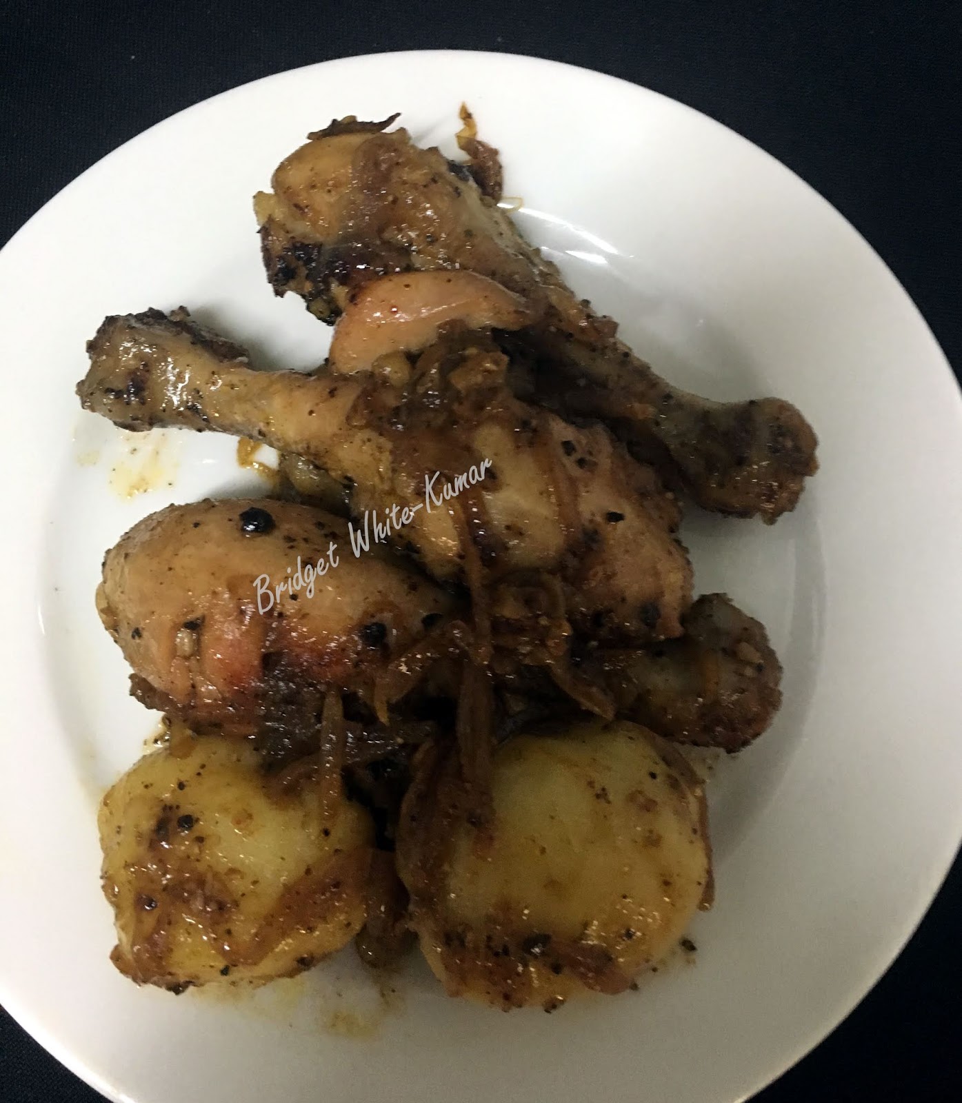 ANGLOINDIAN CUISINE PEPPER CHICKEN AND POTATOES
