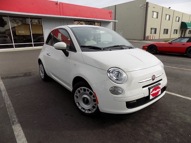 Fiat 500 before complete color change at Almost Everything Auto Body