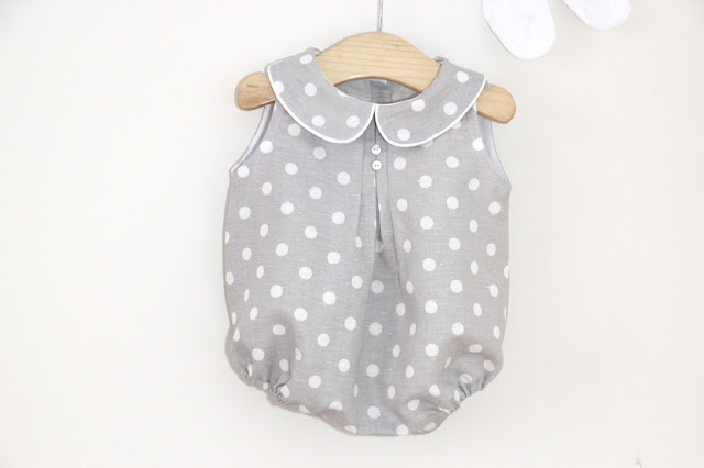 Tutorial y patrones ropa para bebe: Pelele o ranita de lunares para bebe DIY. Blog costura y blog diy