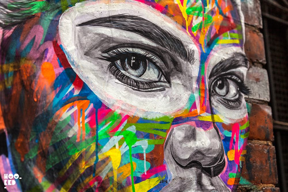 Close up detail of Street Artist Ant Carver's Vibrant work. Close up detail of Street Artist Ant Carver's Vibrant work.