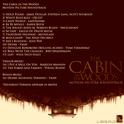 The J Projex 016 The Cabin In The Woods Motion Picture Soundtrack