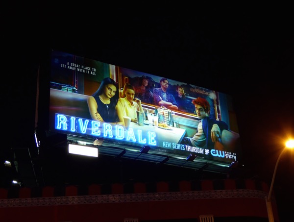 Riverdale neon sign series premiere billboard Riverdale neon sign series premiere billboard